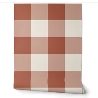 Terracotta Jumbo Buffalo Check Gingham Wallpaper