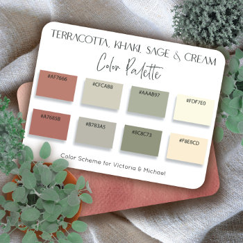 Terracotta Kahaki Sage & Cream Color Palette Card by McBooboo at Zazzle