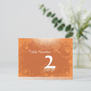 Terracotta Kanji for Love Swirl Table Number Cards