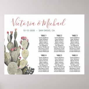 Terracotta Khaki Cactus Mexican Seating Chart