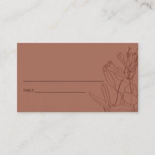 TERRACOTTA KRAFT LINE DRAWING FLORAL PLACE CARD