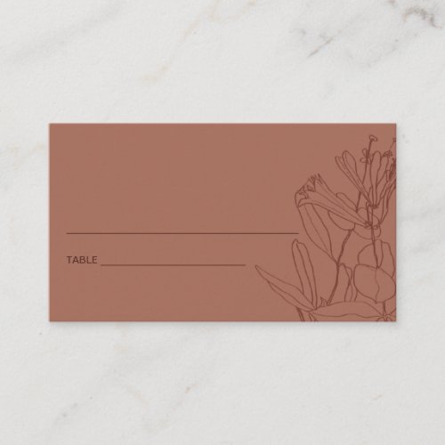 TERRACOTTA KRAFT LINE DRAWING FLORAL PLACE CARD