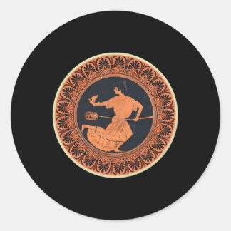 Terracotta Kylix Drinking Cup Ancient Greece Classic Round Sticker