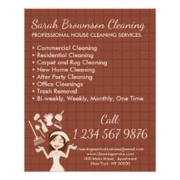Terracotta Lady House Keeper Maid Cleaning Service Flyer