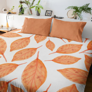 Terracotta Leaves Duvet Cover