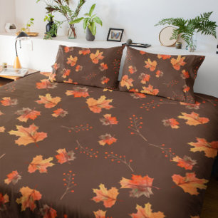 Terracotta Leaves Duvet Cover
