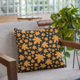 Terracotta Leaves Fall Pumpkin Throw Pillow