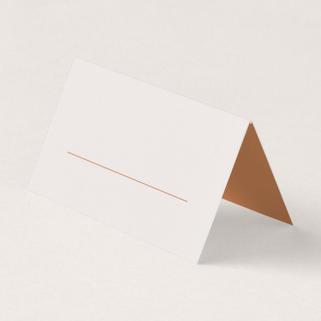 Terracotta Leaves Modern Wedding Place Card (Front)
