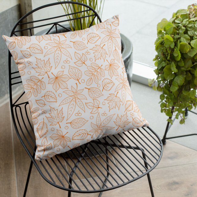 Terracotta Leaves Throw Pillow (Creator Uploaded)