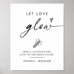 Terracotta Let Love Glow Wedding Glow Stick Sign