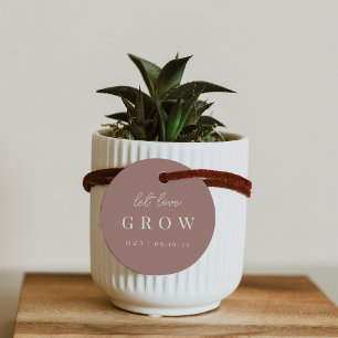 Terracotta Let Love Grow Plant or Seed Favor Tags