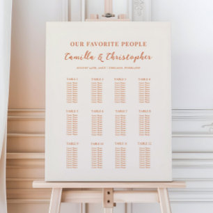 Terracotta Lettering Wedding Seating Chart Foam Board