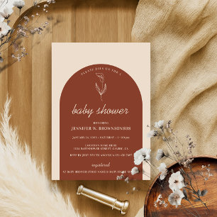 Terracotta Lily Baby Shower Invitation
