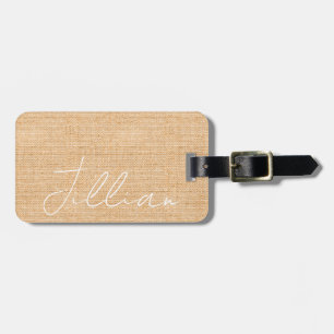 Terracotta Linen NAME Travel Boho Chic Fun Luggage Tag