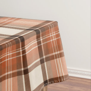 Terracotta Lodge Terracotta & Cream Tartan Plaid Tablecloth
