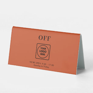 Terracotta Logo Open Closed Table Tent