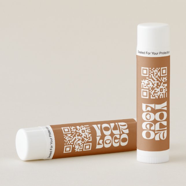 Terracotta Logo QR Code Promotional Business Lip Balm (Front)