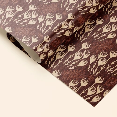 Terracotta Lotus of Antiquity Wrapping Paper