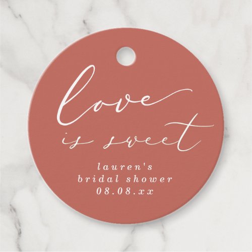 Terracotta Love is Sweet Bridal Shower Favor Tags