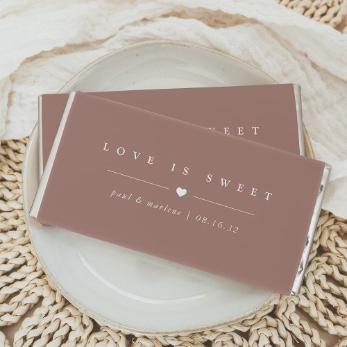 Terracotta  Love is Sweet Classic Elegant Wedding Hershey Bar Favors