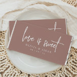 Terracotta | Love Is Sweet Personalized Wedding Hershey Bar Favors<br><div class="desc">Share a sweet treat with your guests with these personalized wedding favor chocolate bars. Design features "love is sweet" in modern handwritten script lettering,  with your names and wedding date beneath. Colorway: Terracotta,  an earth tone clay.</div>
