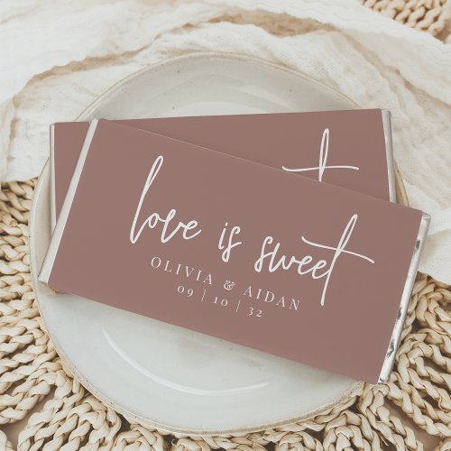 Terracotta  Love Is Sweet Personalized Wedding Hershey Bar Favors