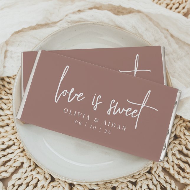 Terracotta | Love Is Sweet Personalized Wedding Hershey Bar Favors (Creator Uploaded)