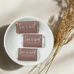 Terracotta | Love Is Sweet Personalized Wedding Hershey's Miniatures<br><div class="desc">Share a sweet treat with your guests with these personalized wedding favor chocolate bars. Design features "love is sweet" in modern handwritten script lettering,  with your names and wedding date beneath. Colorway: Terracotta,  a soft earth tone spice.</div>
