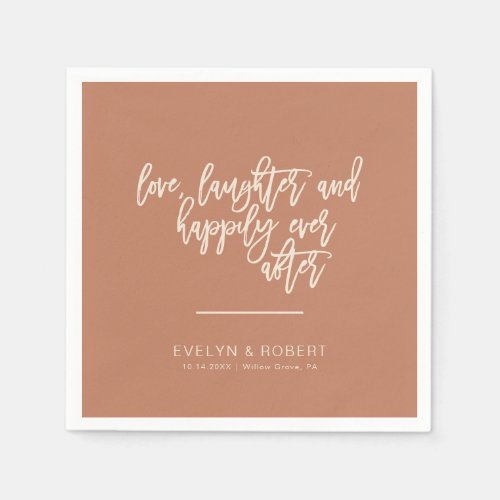 Terracotta Love Laughter and Happily Ever After  Napkins