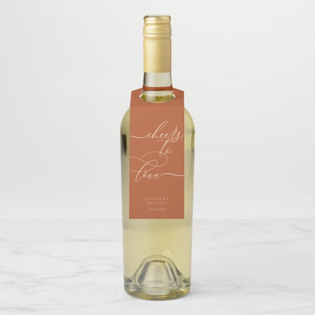Terracotta Love Signature Party Celebration Bottle Hanger Tag