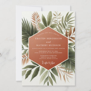 Terracotta Lush Botanical Wedding Invitation