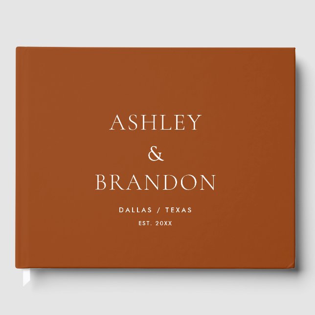 Terracotta Luxury Wedding Custom Guest Book (Front)