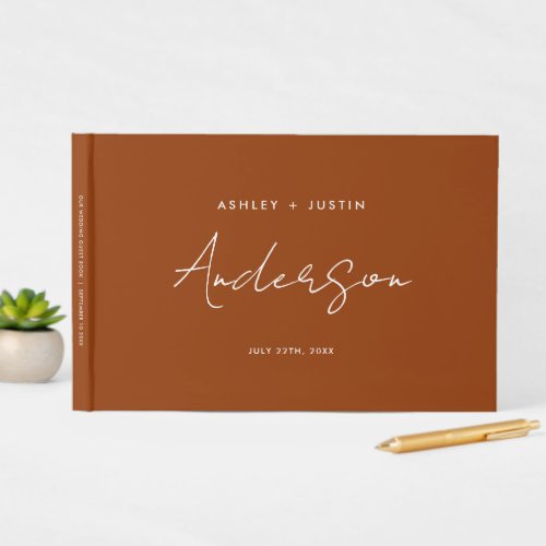 Terracotta Luxury Wedding Personalized Guest Book