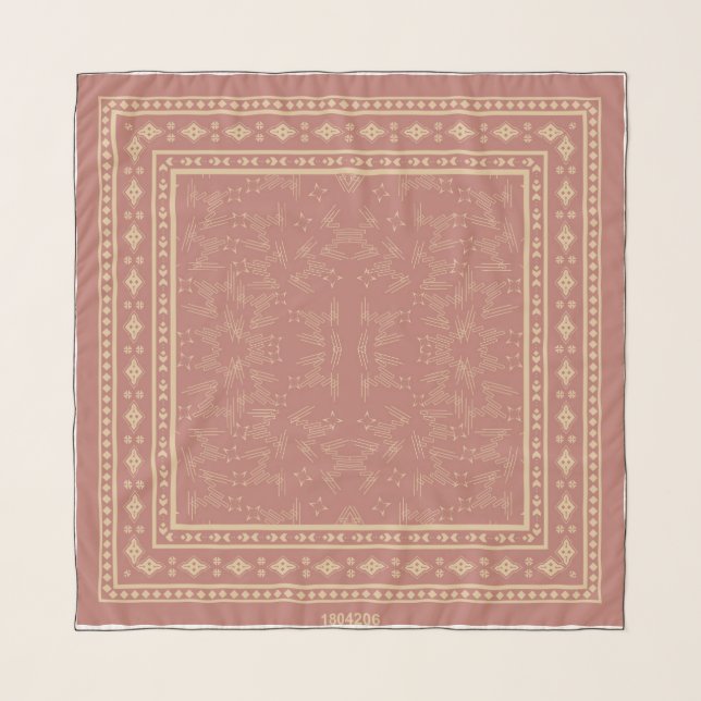 Terracotta Mandala Ethnic Pattern Scarf - Modern  (Front)
