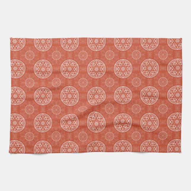 Terracotta Mandala Kitchen Towel (Horizontal)