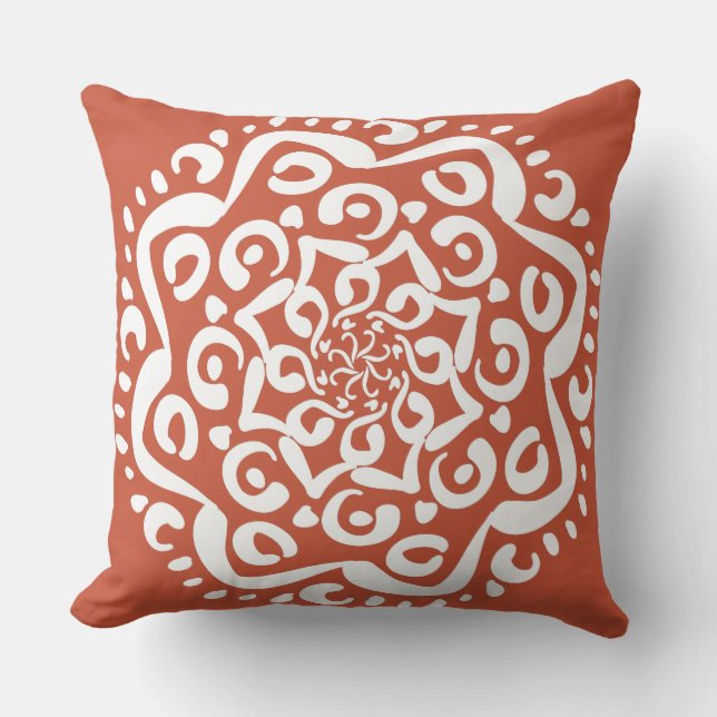 Terracotta Mandala Outdoor Pillow (Front)