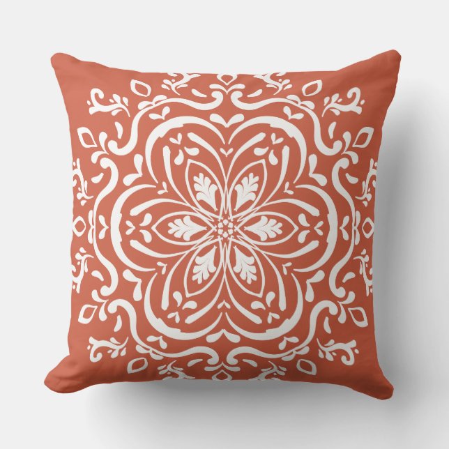 Terracotta Mandala Outdoor Pillow (Front)