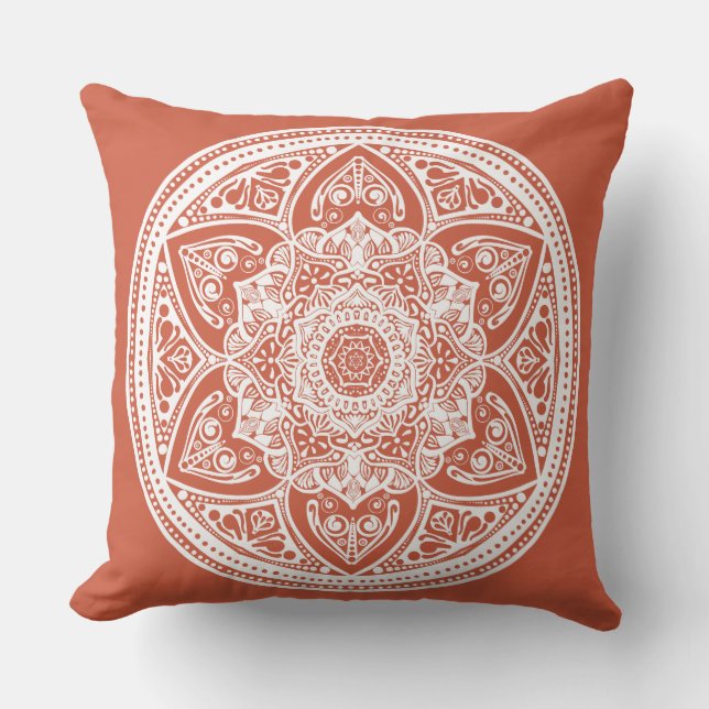 Terracotta Mandala Outdoor Pillow (Front)