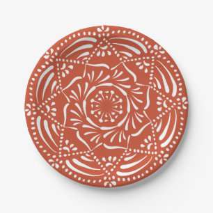 Terracotta Mandala Paper Plates