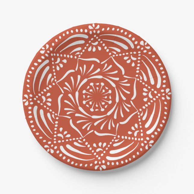 Terracotta Mandala Paper Plates (Front)