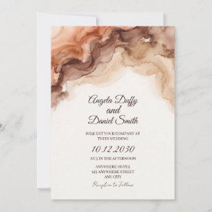 Terracotta Marble Wedding Invitation