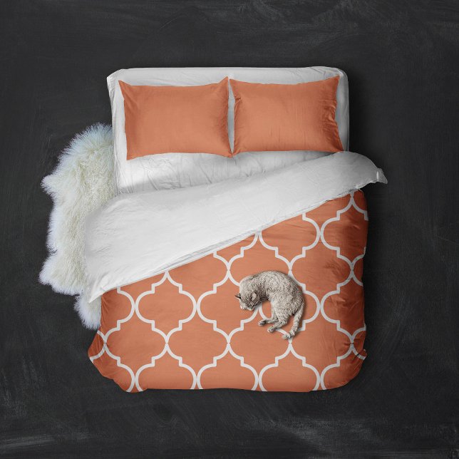 Terracotta Mediterranean Moroccan Pattern Duvet Cover (Creator Uploaded)