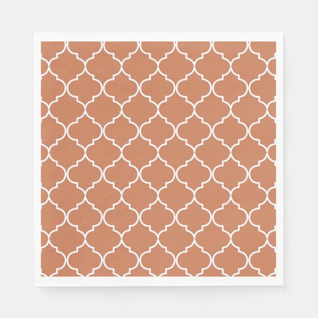 Terracotta Mediterranean Moroccan Pattern Napkins (Front)