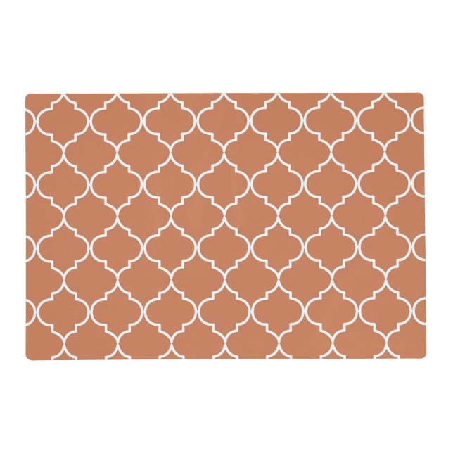 Terracotta Mediterranean Moroccan Pattern Placemat (Front)