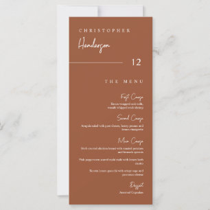 Terracotta Menu Table Escort Thank You Placecard
