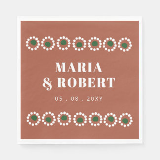 Terracotta Mexican Boho Barro Wedding Napkins