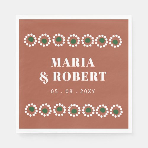 Terracotta Mexican Boho Barro Wedding Napkins