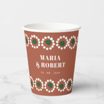 Terracotta Mexican Boho Barro Wedding Paper Cups