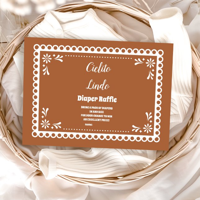 Terracotta Mexican Cielito Lindo  Diapper Raffle Enclosure Card (Creator Uploaded)