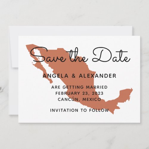 Terracotta Mexican Destination Wedding Save The Date